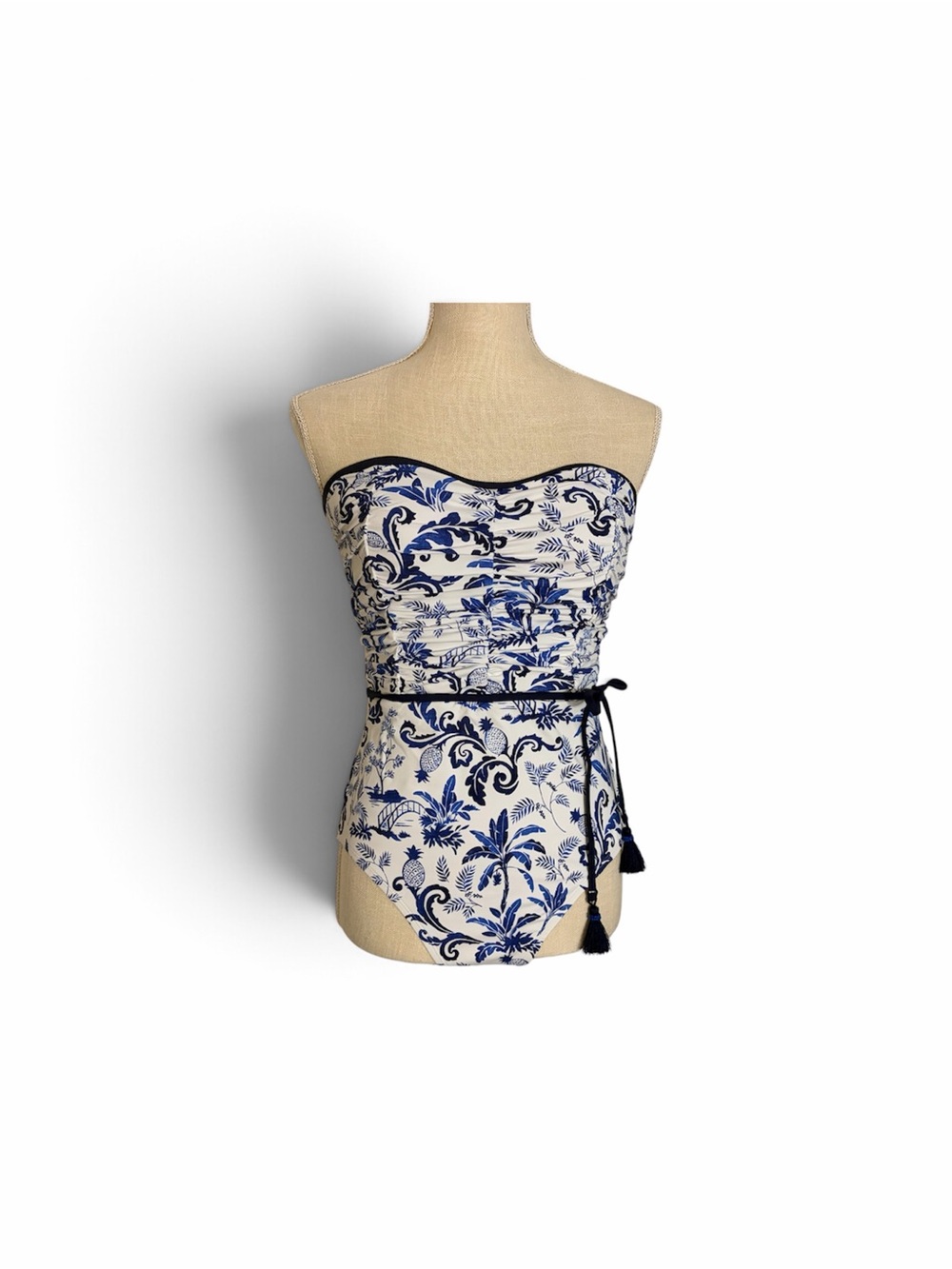 New with Tags Tommy Bahama Terrazo Tile Bandeau One Piece Bathing Suit - Size 8